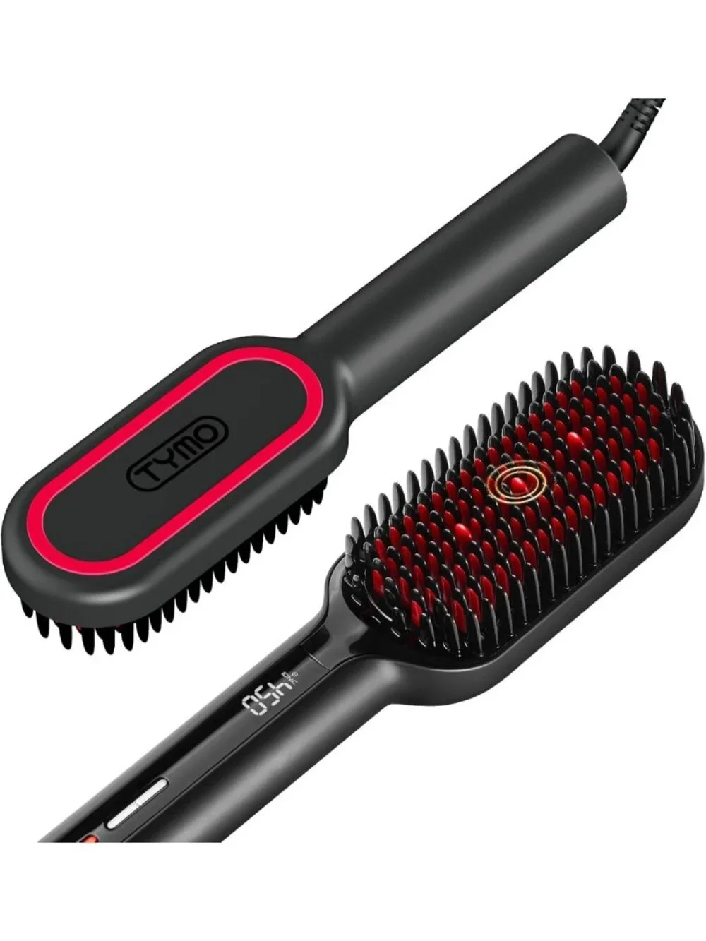 Ionic Hair Straightening Brush - 16 Heat Settings, Ceramic Hot Comb for Curly